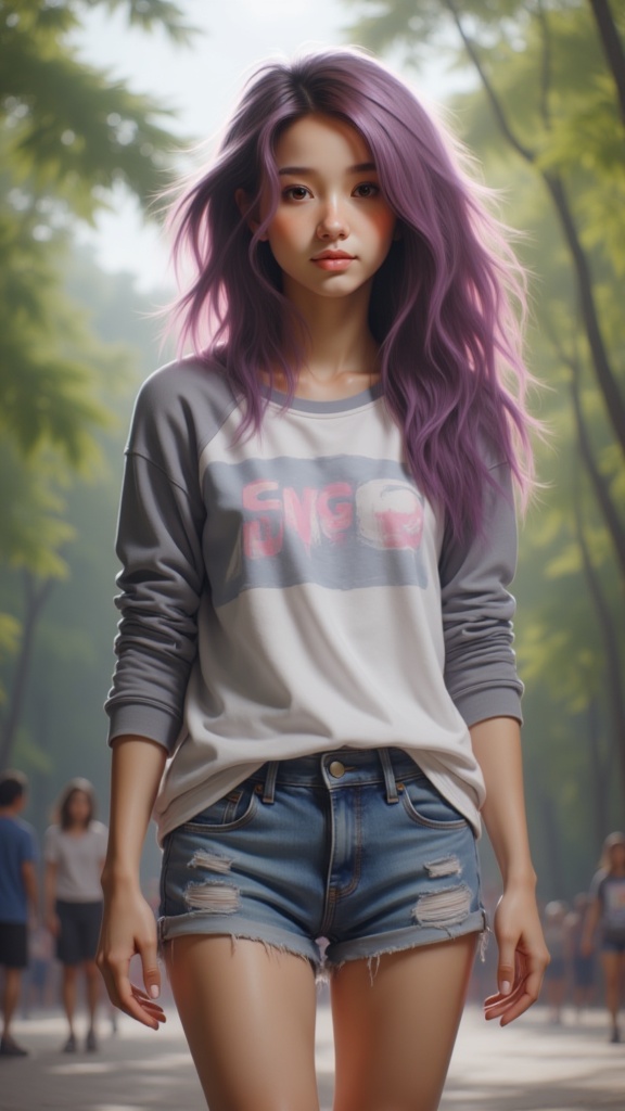 Zu in a casual outfit walking through a park — ZU × ORI