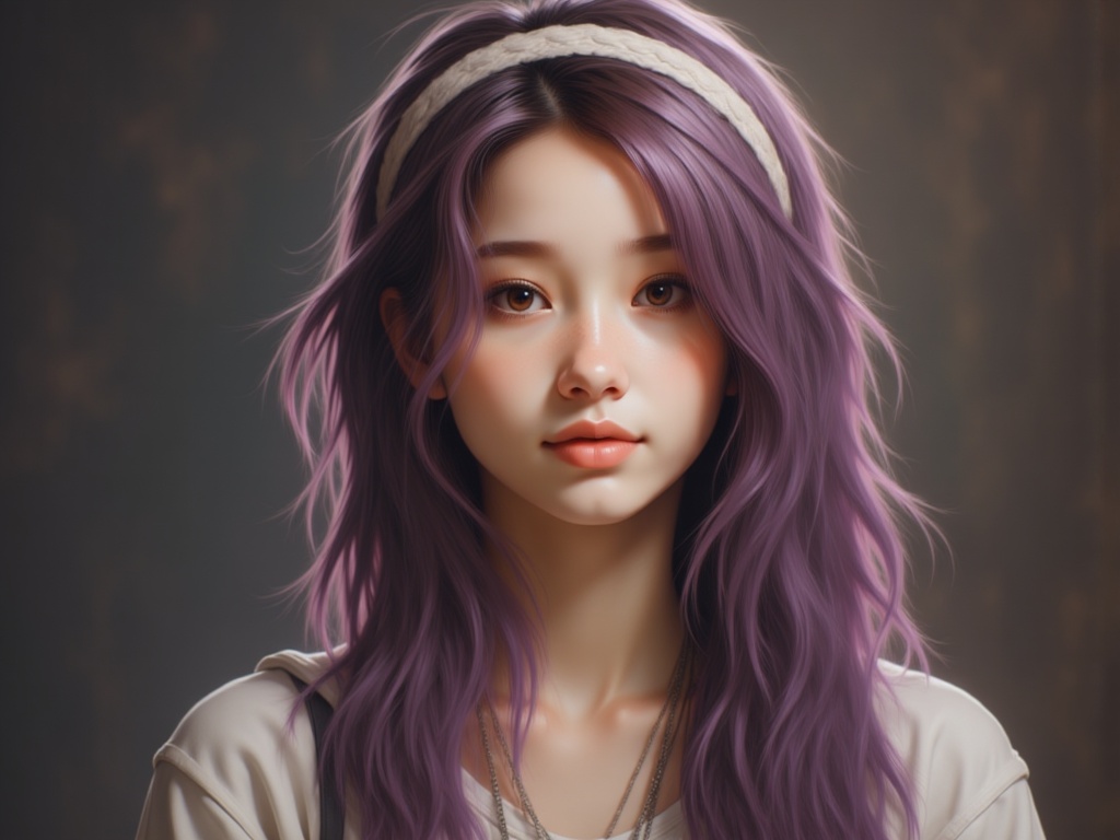 Zu with flowing purple hair and a braided headband — ZU × ORI