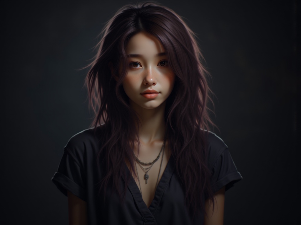 Zu features long hair, enigmatic expression, mysterious allure — ZU × ORI