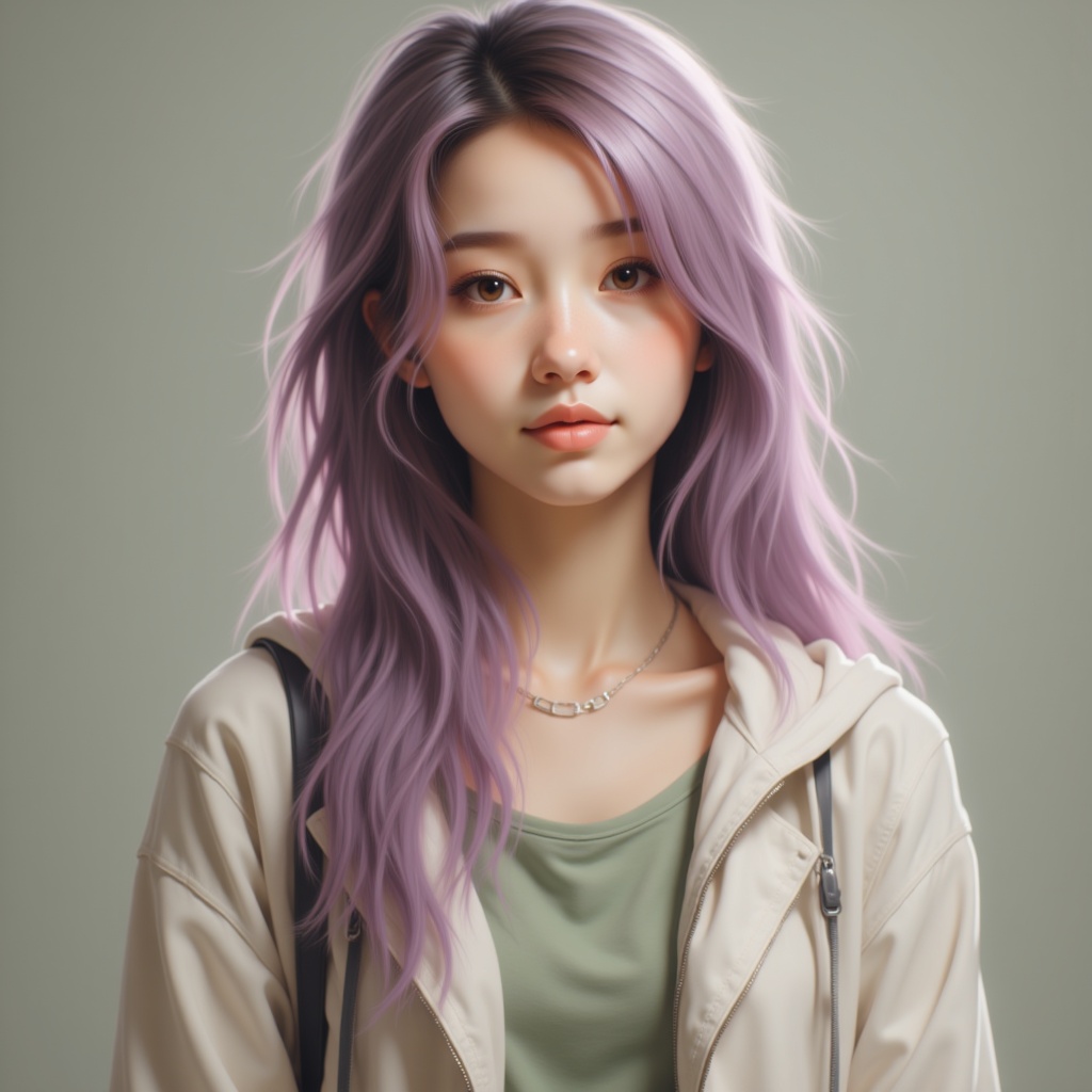 Zu with lavender hair, gazes intensely into the distance — ZU × ORI