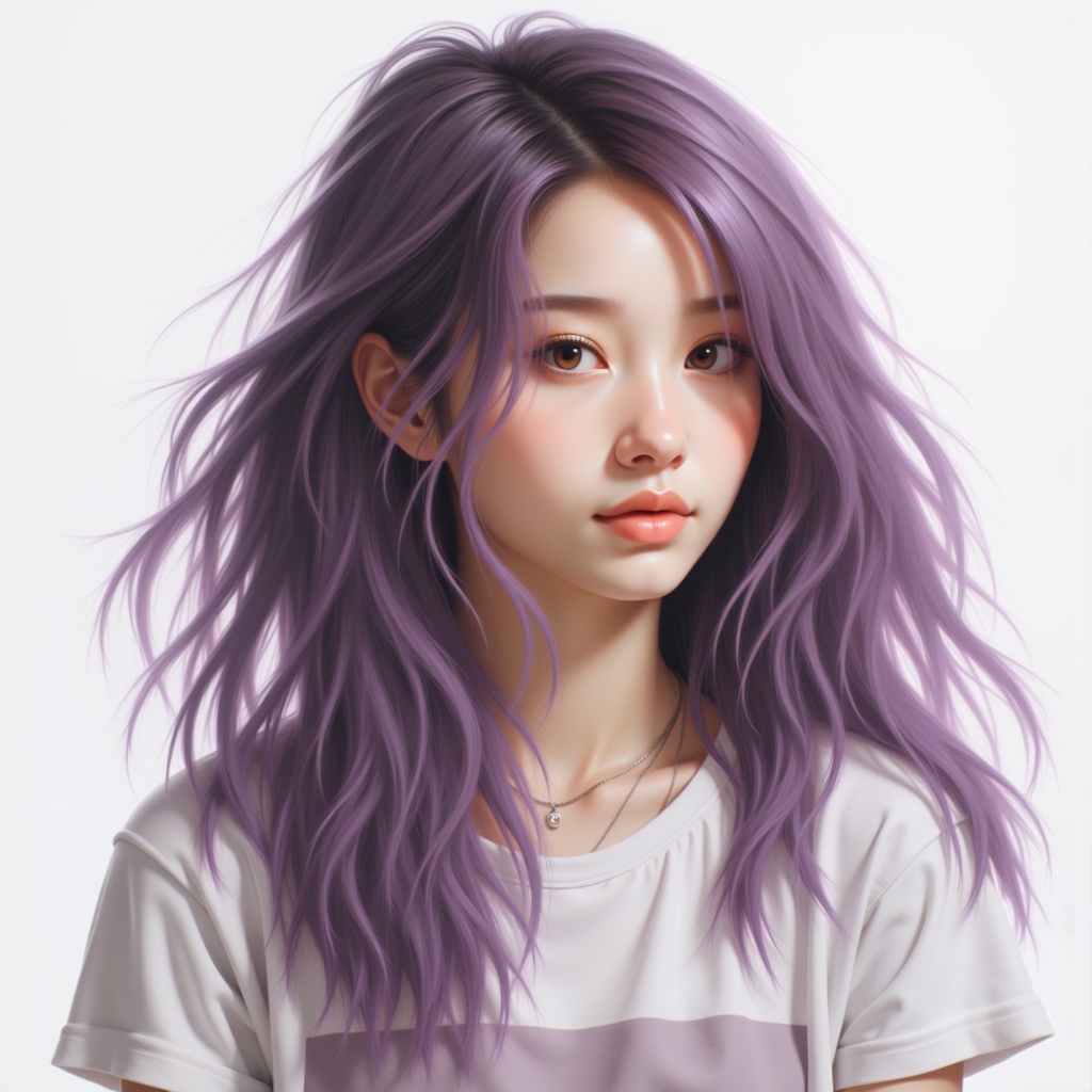 Zu models vibrant purple hair, exuding modern elegance — ZU × ORI