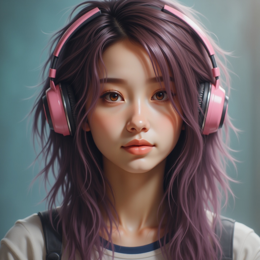Zu listens intently through pink headphones, embracing her world — ZU × ORI