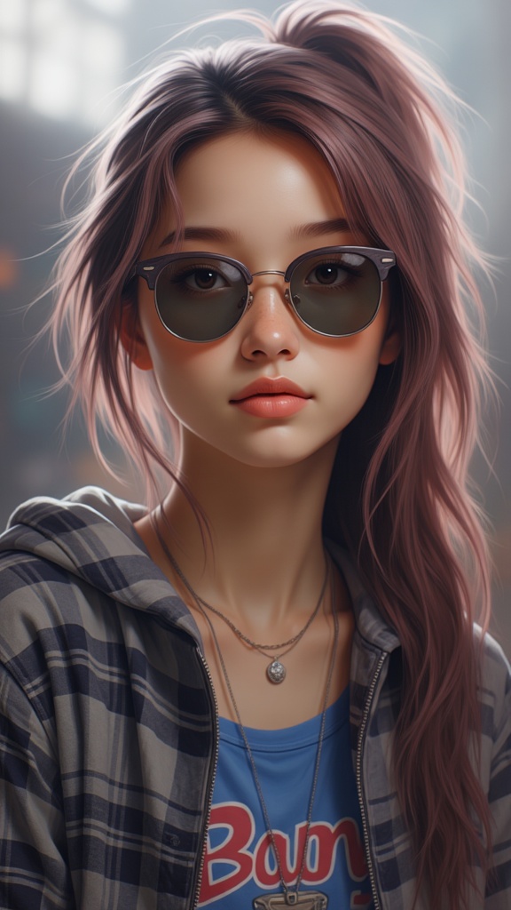 Zu sports stylish sunglasses, plaid jacket; effortlessly cool — ZU × ORI