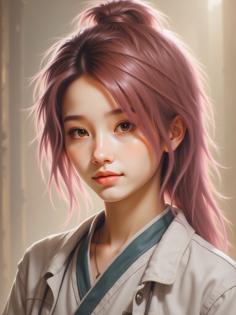 Zu with lavender hair, pensive in gentle light — ZU × ORI