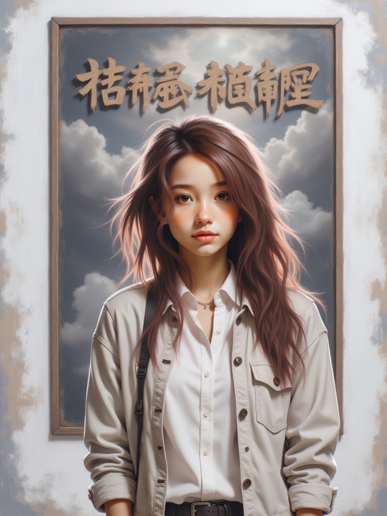 Zu stands confidently before a cloudy poster backdrop — ZU × ORI